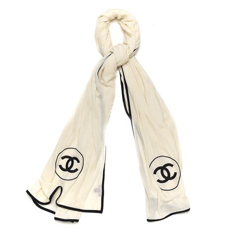 chanel scarf black white|chanel scarves outlet.